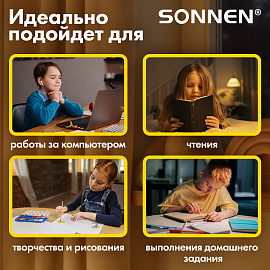 Настольная лампа / светильник SONNEN OU-603, на подставке, цоколь Е27, "Сова", желтый, 236673