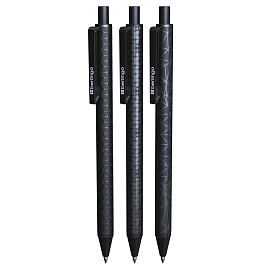 Ручка шариковая автоматическая Berlingo "DoubleBlack" синяя, 0,7мм