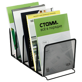 Лоток-сортер вертикальный СТАММ, металл, 5 секций, черный фото Лоток-сортер вертикальный СТАММ, металл, 5 секций, черный