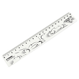 Линейка 20см СТАММ "Машинки", пластиковая, широкая