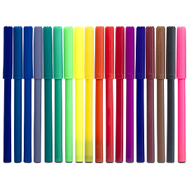 Фломастеры ПИФАГОР, 18 цветов, вентилируемый колпачок, 151091