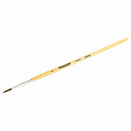 Кисть ПИФАГОР, ПОНИ, круглая, № 2, деревянная лакированная ручка, с колпачком, 200831 фото Кисть ПИФАГОР, ПОНИ, круглая, № 2, деревянная лакированная ручка, с колпачком, 200831