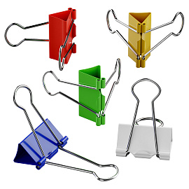 Зажимы для бумаг 51мм, Berlingo, 12шт., цветные, картонная коробка фото Зажимы для бумаг 51мм, Berlingo, 12шт., цветные, картонная коробка