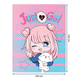 Бизнес-блокнот А6, 64л., ЛАЙТ BG "Только девочки", глянцевая ламинация