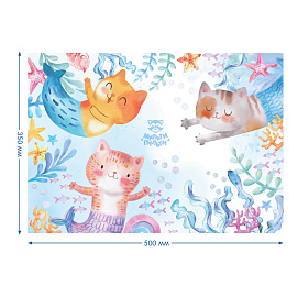 Клеенка для уроков труда Мульти-Пульти "Которусалки", 35*50см, ПВХ