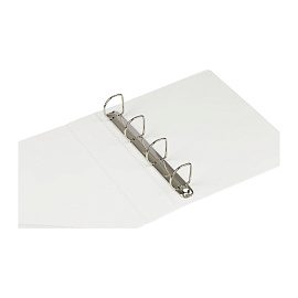 Папка на 4 кольцах OfficeSpace, панорама, А4, 65мм, ПВХ, белая фото Папка на 4 кольцах OfficeSpace, панорама, А4, 65мм, ПВХ, белая