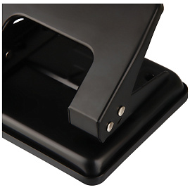 Дырокол OfficeSpace 20л., металлический, черный, с линейкой фото Дырокол OfficeSpace 20л., металлический, черный, с линейкой