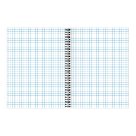 Тетрадь А5, 96 л., ОФИСМАГ, гребень, клетка, обложка картон, МОНОХРОМ, 402797
