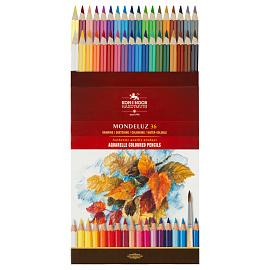 Карандаши цветные акварельные художественные KOH-I-NOOR "Mondeluz", 36 цветов, 3,8 мм, заточенные, европодвес, 3719036001KZRU
