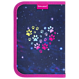 Пенал BRAUBERG, 1 отделение, полиэстер, 21х14 см, "Space cat", 273518