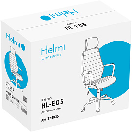 Кресло руководителя Helmi HL-E05 "Event", экокожа черная, хром, механизм качания