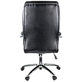 Кресло руководителя Helmi HL-E13 "Summit", рециклированная кожа черная, хром