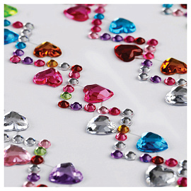 Наклейки акриловые MESHU "Zigzag", 25*10см, стразы, 396 наклеек, инд. уп., европодвес