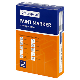 Маркер-краска OfficeSpace серебряная, 1-4мм, нитро-основа фото Маркер-краска OfficeSpace серебряная, 1-4мм, нитро-основа