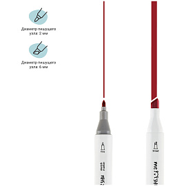 Набор двусторонних маркеров для скетчинга MESHU 06цв., розовые цвета, корпус трехгранный, пулевид./клиновид.наконечники, ПВХ-бокс