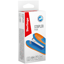 Степлер №10 Berlingo "Fuze" до 15л., 50 скоб, пластиковый корпус, голубой