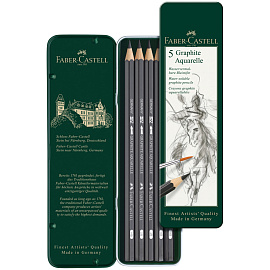 Набор карандашей чернографитных Faber-Castell Graphite Aquarelle HB-8B (5 штук в упаковке)