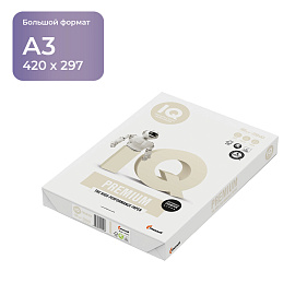 Бумага IQ PREMIUM БОЛЬШОЙ ФОРМАТ (297х420 мм), А3, 160 г/м2, 250 л., класс "А", Австрия, белизна 170% (CIE)