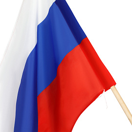 Флаг РФ 90*135см, пакет с европодвесом фото Флаг РФ 90*135см, пакет с европодвесом