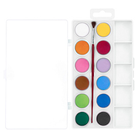 Краски акварельные Jovi 12 цветов с кистью фото Краски акварельные Jovi 12 цветов с кистью