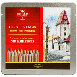 Карандаши пастельные Koh-i-Noor Gioconda Soft круглые 48 цветов в наборе