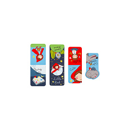 Закладки магнитные для книг, 4шт., MESHU "Little red", матовая ламинация, фольга фото Закладки магнитные для книг, 4шт., MESHU "Little red", матовая ламинация, фольга