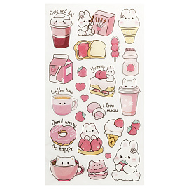 Наклейки гелевые MESHU "Sweet mood", 10*23см, с блестками, пакет европодвес