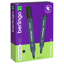 Маркер перманентный Berlingo "Multiline PE320" черный, пулевидный, трехгранный, 3мм фото Маркер перманентный Berlingo "Multiline PE320" черный, пулевидный, трехгранный, 3мм