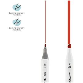 Набор двусторонних маркеров для скетчинга MESHU 06цв., осенние цвета, корпус трехгранный, пулевид./клиновид.наконечники, ПВХ-бокс