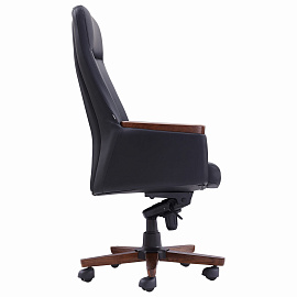 Кресло HAWASAN (ХАВАСАН) "Desire EX-771", мультиблок, дерево, натуральная кожа, черное, 532935