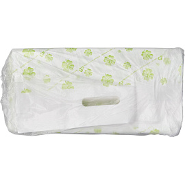 Пакет полиэтиленовый Знак Качества белый 38x54 см с вырубной ручкой (50 штук в упаковке)