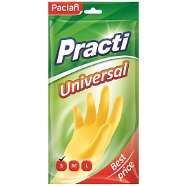 Перчатки латексные Paclan Practi Universal с хлопковым напылением желтые (размер 7, S) фото Перчатки латексные Paclan Practi Universal с хлопковым напылением желтые (размер 7, S)