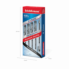 Ручка гелевая неавтоматическая Erich Krause G-Point черная (толщина линии 0.25 мм)