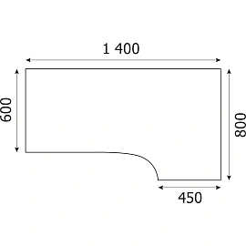 Стол эргономичный Канц СК30.9 правый (орех, 1400х800х750 мм)