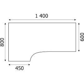 Стол эргономичный Канц СК36.9 левый (орех, 1400х800х750 мм)