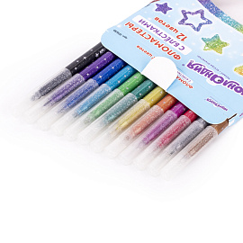 Фломастеры с блестками ЮНЛАНДИЯ 12 цветов, "ЮНЫЙ ВОЛШЕБНИК", ударопрочный наконечник, вентилируемый колпачок, картон, 151650 фото Фломастеры с блестками ЮНЛАНДИЯ 12 цветов, "ЮНЫЙ ВОЛШЕБНИК", ударопрочный наконечник, вентилируемый колпачок, картон, 151650