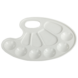 Палитра для рисования BRAUBERG KIDS, белая, овальная, 10 ячеек, 192353 фото Палитра для рисования BRAUBERG KIDS, белая, овальная, 10 ячеек, 192353