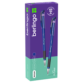 Ручка шариковая Berlingo "xFine" синяя, 0,3мм, грип