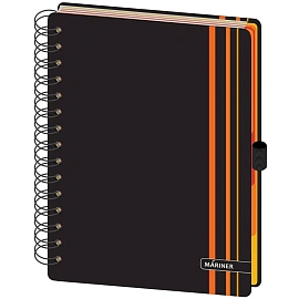 Бизнес-тетрадь Mariner Ambition А5 150 листов черная в клетку/линейку на спирали 5 разделителей (148х205 мм)
