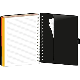 Бизнес-тетрадь Mariner Ambition А5 150 листов черная в клетку/линейку на спирали 5 разделителей (148х205 мм)