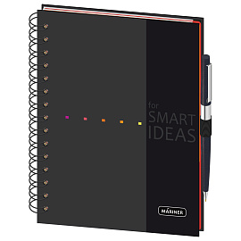 Бизнес-тетрадь Mariner Wisdom А5 120 листов черная в клетку на спирали 3 разделителя (148х205 мм)