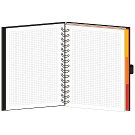 Бизнес-тетрадь Mariner Wisdom А5 120 листов черная в клетку на спирали 3 разделителя (148х205 мм)
