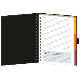 Бизнес-тетрадь Mariner Wisdom А5 120 листов черная в клетку на спирали 3 разделителя (148х205 мм)