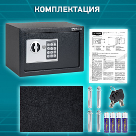 Сейф мебельный DASWERK SC-250EL (250х350х250 мм), электронный замок, графит, 291343