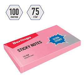 Самоклеящийся блок Berlingo "Ultra Sticky", 125*75мм, 100л., пастель, розовый фото Самоклеящийся блок Berlingo "Ultra Sticky", 125*75мм, 100л., пастель, розовый