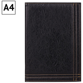 Папка адресная OfficeSpace, А4, кожзам, с отстрочкой, черный