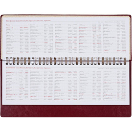 Планинг недатированный Attache Sidney Nebraska искусственная кожа 305х130 мм 64 листа бордовый