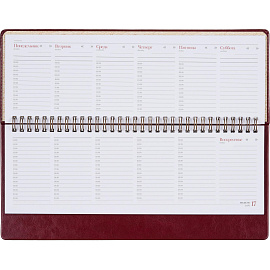Планинг недатированный Attache Sidney Nebraska искусственная кожа 305х130 мм 64 листа бордовый