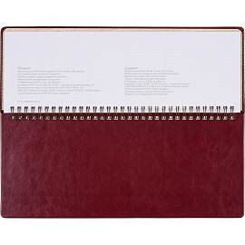 Планинг недатированный Attache Sidney Nebraska искусственная кожа 305х130 мм 64 листа бордовый