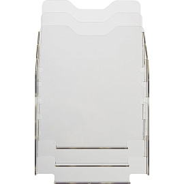 Лоток горизонтальный для бумаг Attache Selection пластиковый прозрачный 3 отделения